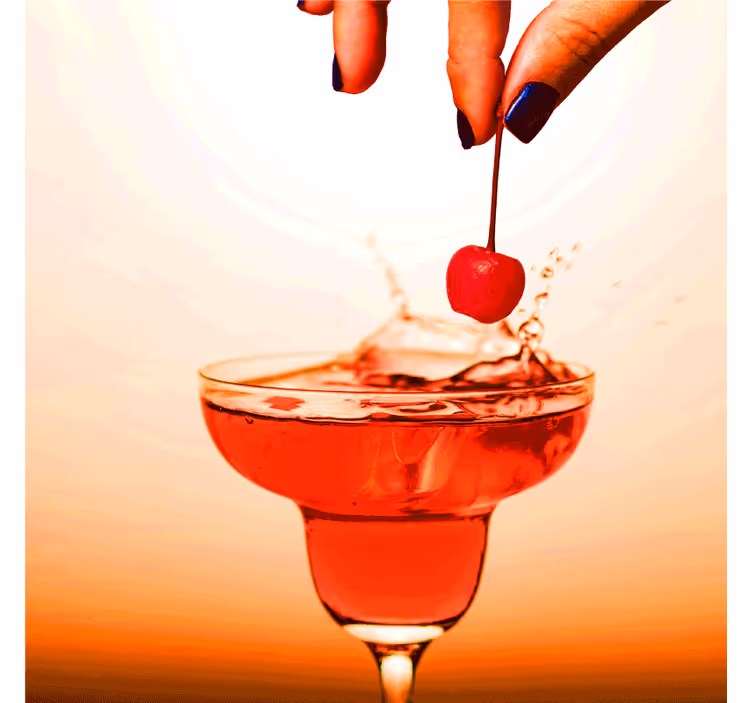Posavasos moderno delicia de cóctel cherry splash - TenVinilo