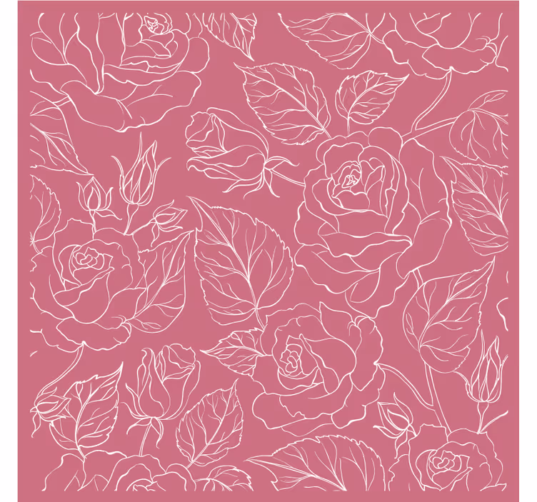 Posavasos moderno Elegante patrón de rosas en rosa - TenVinilo