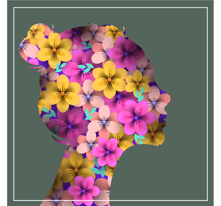 Posavasos moderno silueta floral - TenVinilo