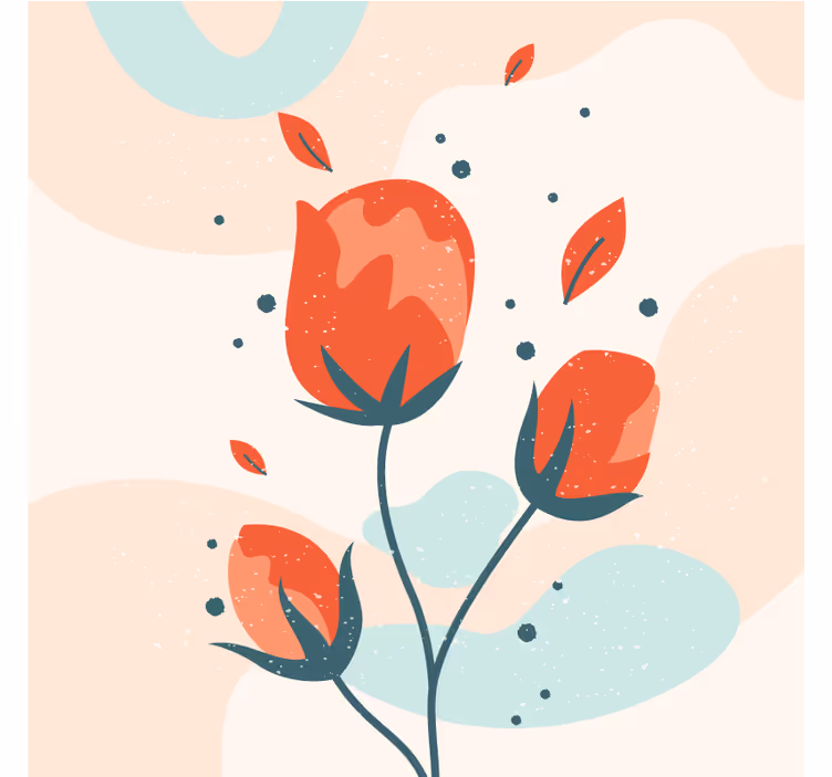 Posavasos moderno arreglo floral elegante - TenVinilo