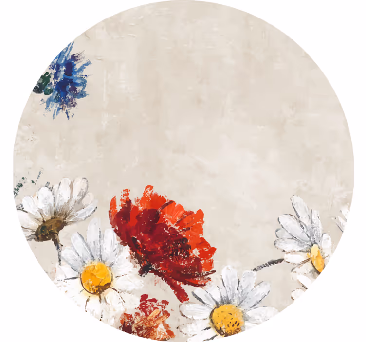 Posavasos vintage composición de flores vibrantes - TenVinilo