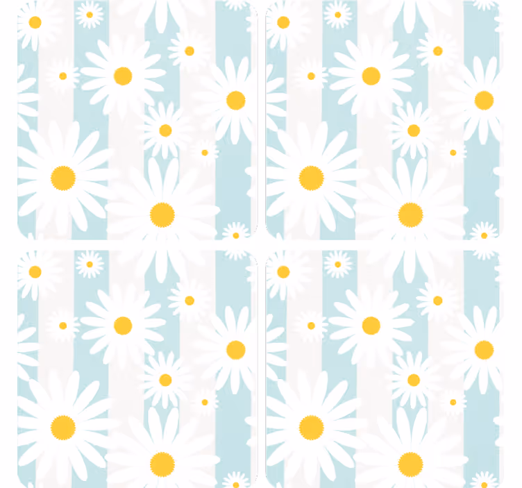 Posavasos frikis motivo floral de margaritas - TenVinilo