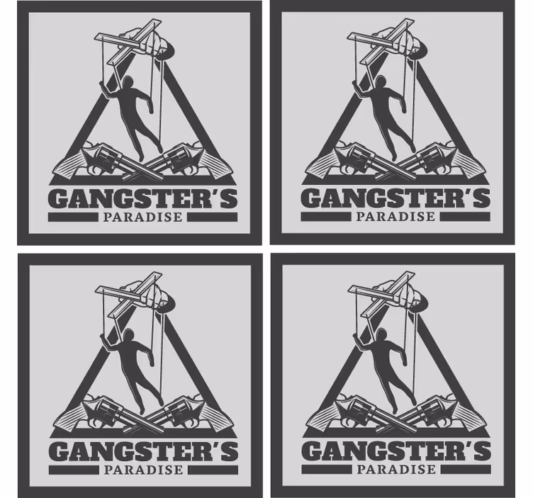 Posavasos cerveza ilustración de temática gangster - TenVinilo