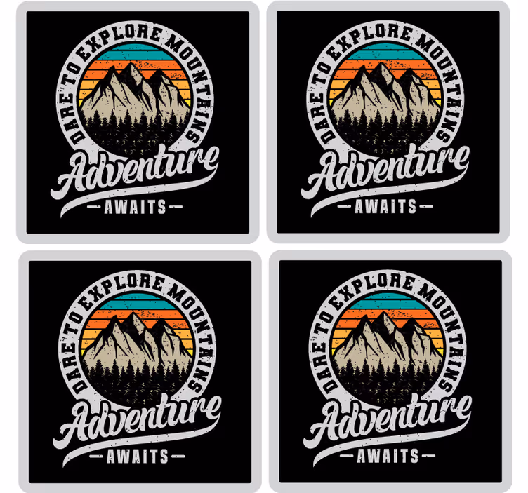Posavasos con frases aventura en las montañas - TenVinilo