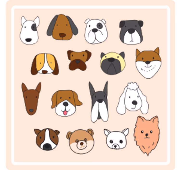 Posavasos frikis caras de animales lindos - TenVinilo