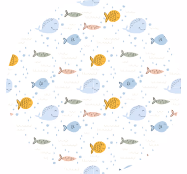 Posavasos frikis patrón de peces coloridos - TenVinilo