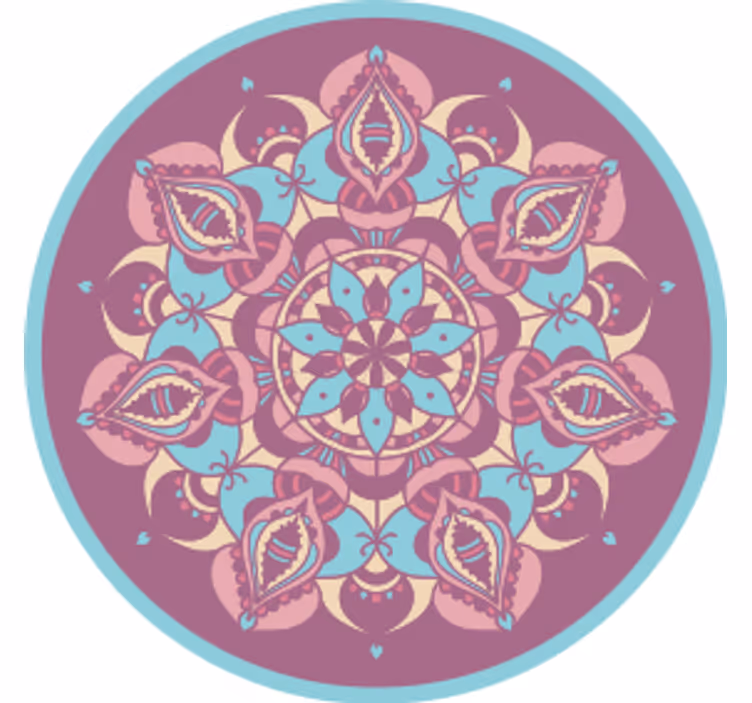 Posavasos moderno arreglo de mandala floral complejo - TenVinilo