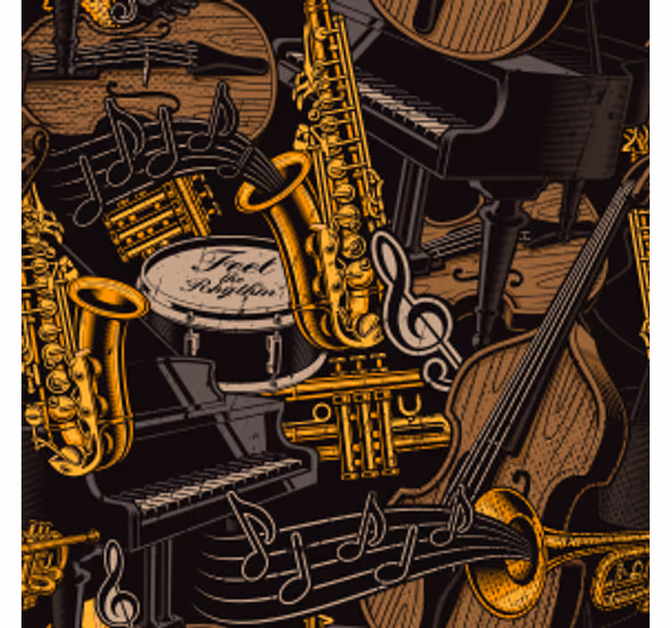 Posavasos moderno Garabatos de música de dibujos animados - TenVinilo
