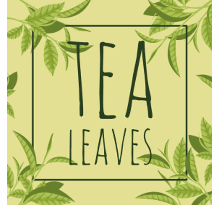 Posavasos con frases patrón de hojas de té - TenVinilo