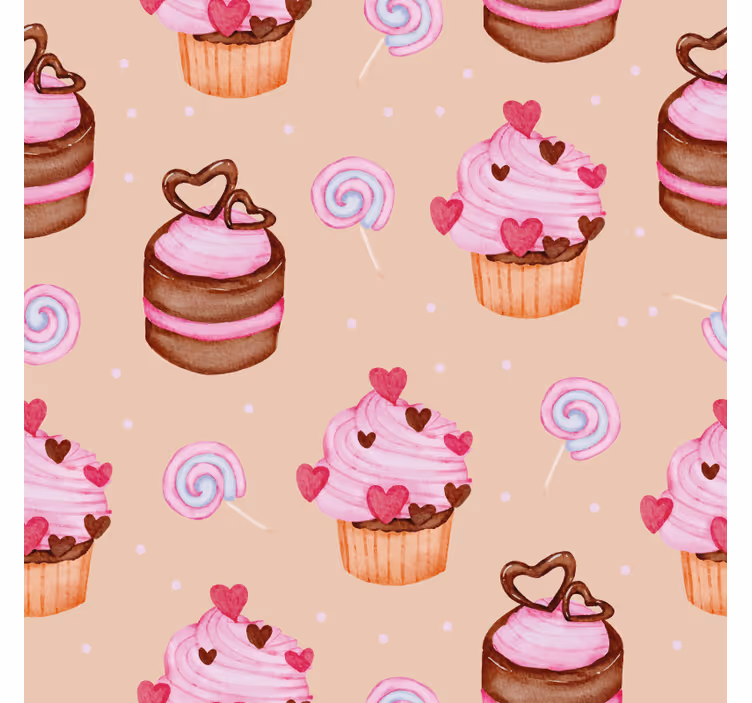Posavasos personalizable patrón de cupcakes dulces - TenVinilo