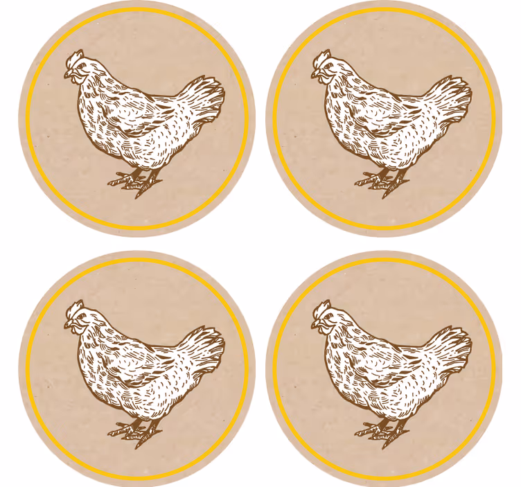 Posavasos vintage con encantador diseño de gallo - TenVinilo
