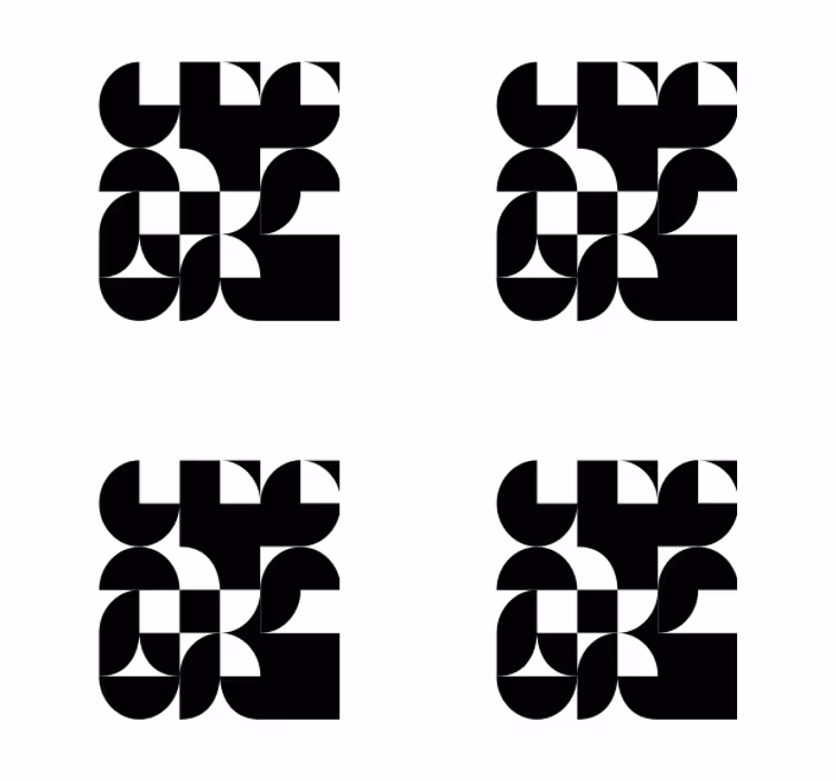 Posavasos moderno patrones geométricos en blanco y negro - TenVinilo