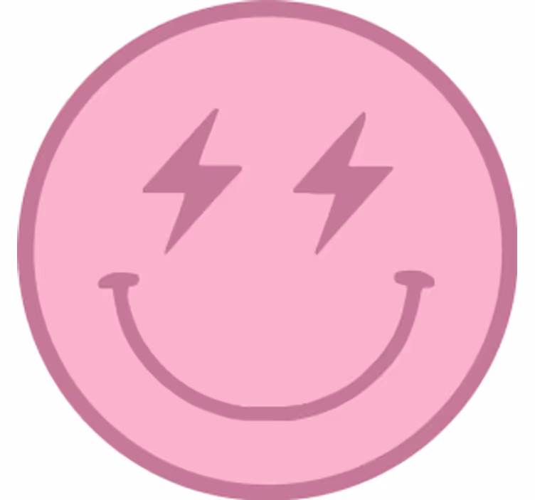 Posavasos frikis emblema sonriente rosa juguetón - TenVinilo