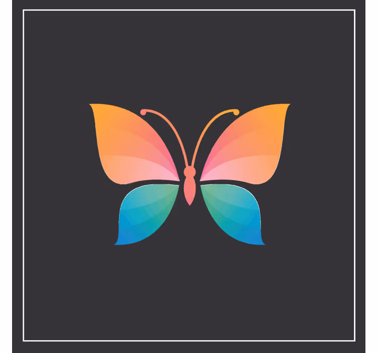 Mariposa colorida cromática más posavasos - TenVinilo