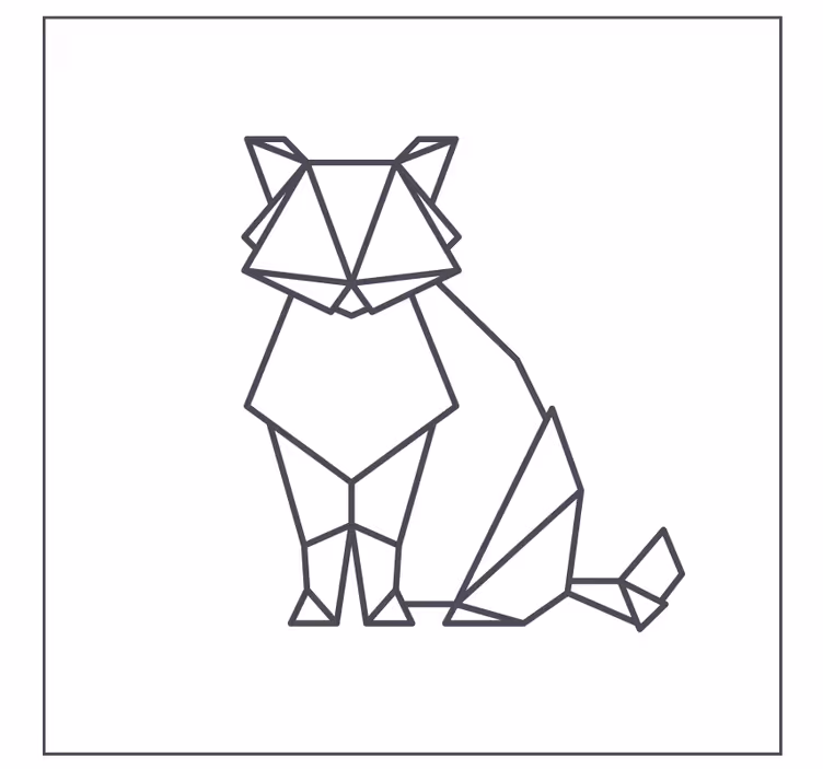 Posavasos frikis gato geométrico - TenVinilo