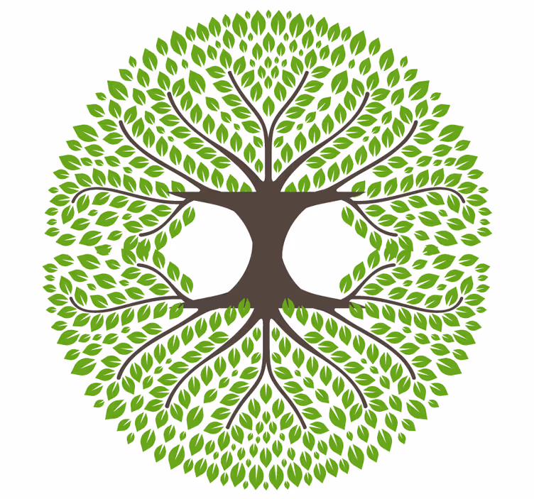 Posavasos frikis silueta de árbol verde exuberante - TenVinilo