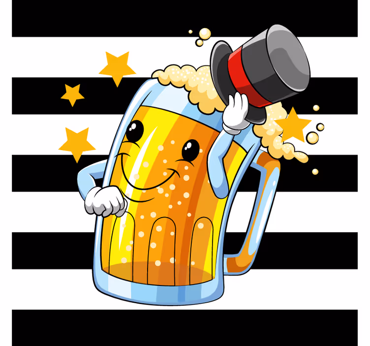 Posavasos cerveza mascota jarra alegre - TenVinilo
