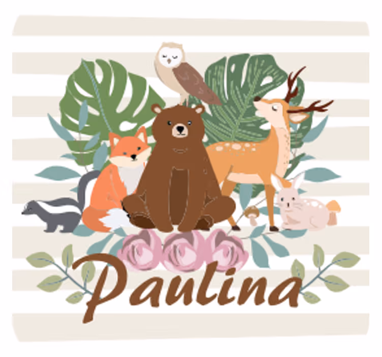 Posavasos personalizable reunión de animales lindos - TenVinilo