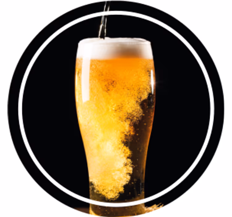 Posavasos cerveza burbujeante en vaso - TenVinilo