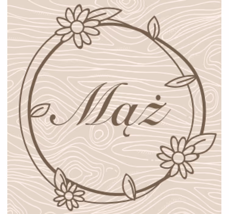 Posavasos personalizable monograma con marco floral - TenVinilo