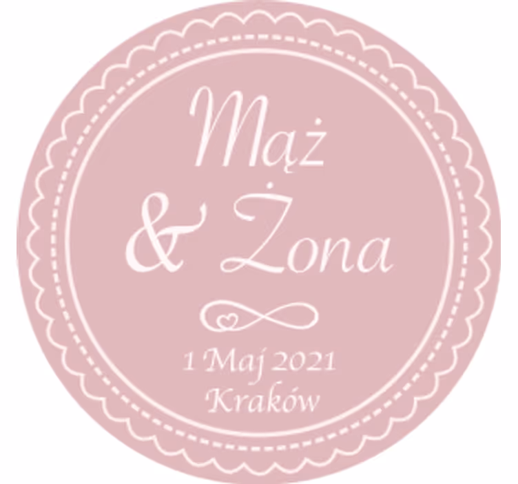 Posavasos boda diseño circular rosa elegante - TenVinilo