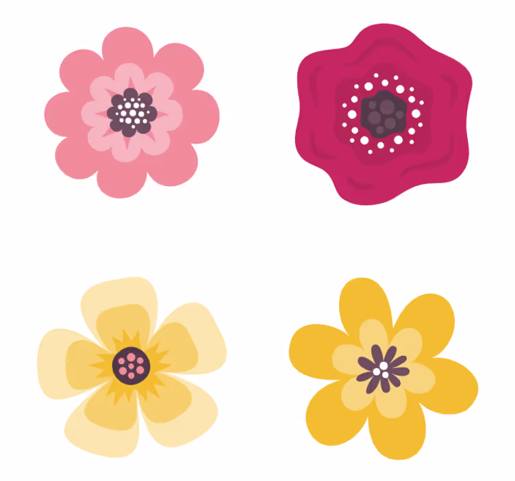 Posavasos frikis con patrones florales vibrantes - TenVinilo