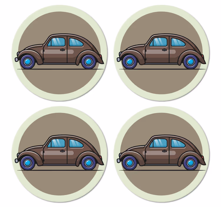 Posavasos vintage ilustración de coche clásico - TenVinilo