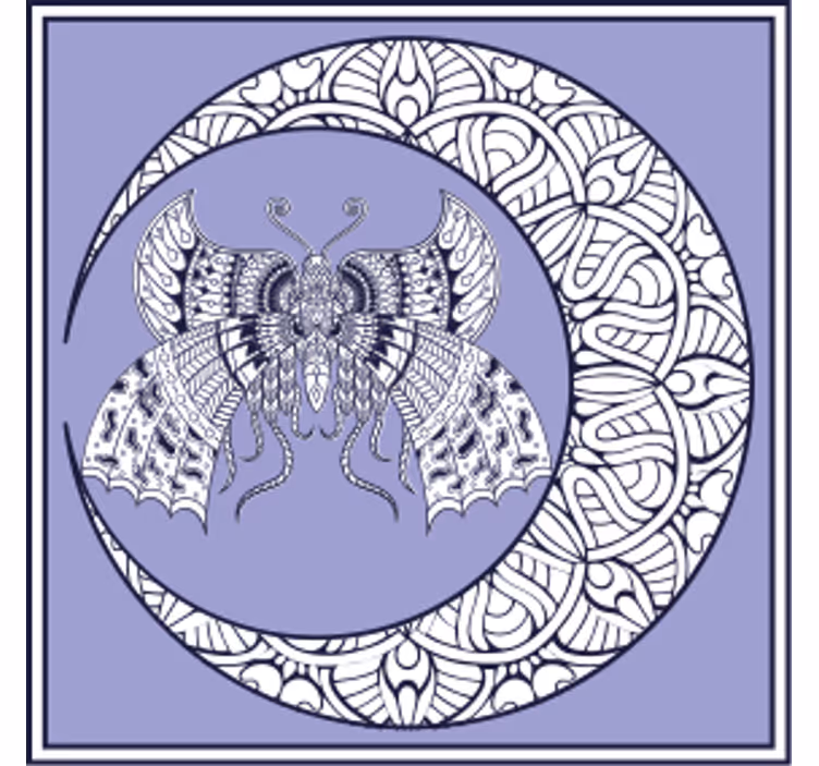 Mariposa mandala luna posavasos de mariposas - TenVinilo