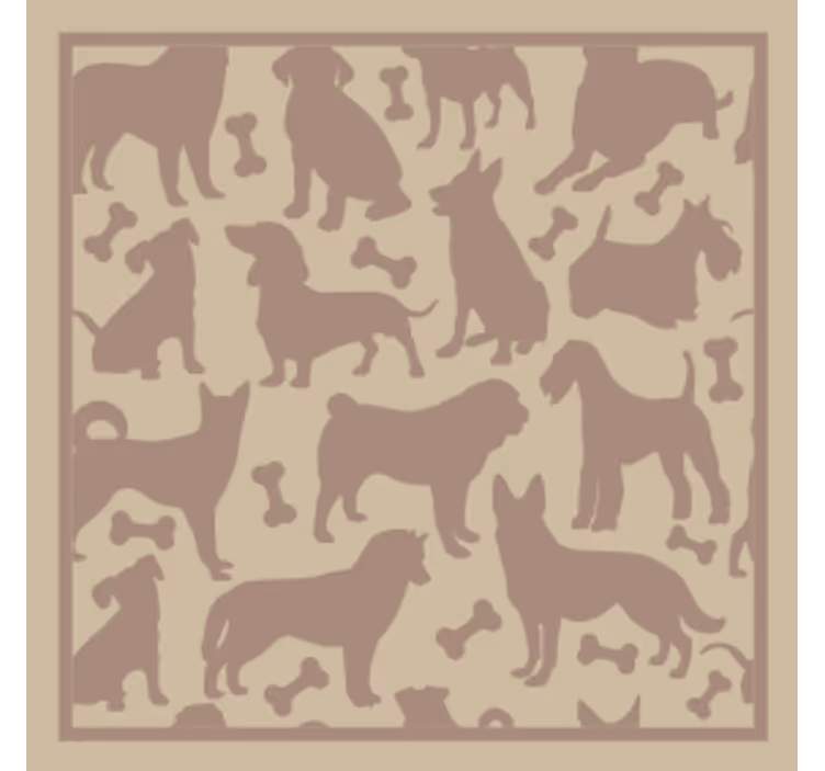 Posavasos moderno formas caninas juguetonas - TenVinilo