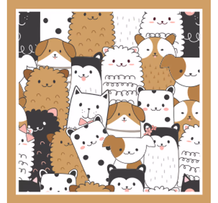 Posavasos frikis con patrón de caras de animales - TenVinilo
