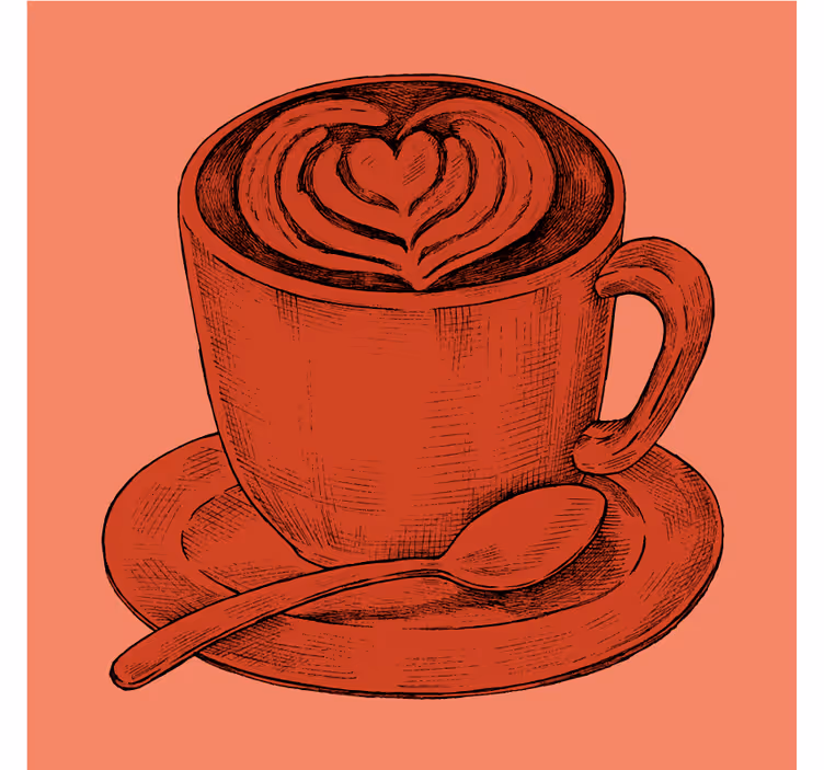 Posavasos moderno Dibujado a mano café con leche - TenVinilo