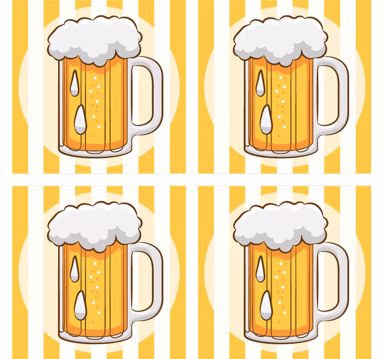 Posavasos cerveza jarra de cerveza ilustrada - TenVinilo