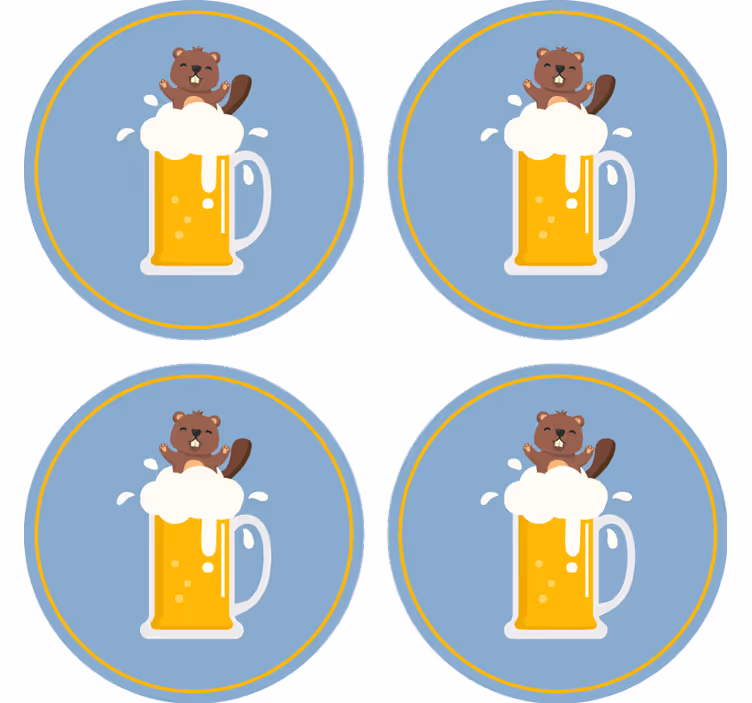 Posavasos cerveza taza castor alegre - TenVinilo