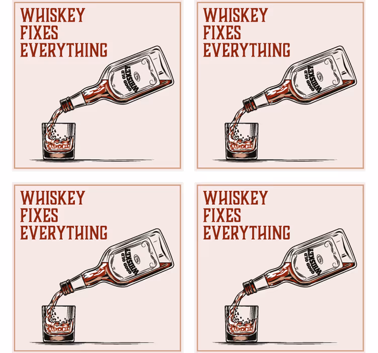 Posavasos vintage El whisky lo arregla todo - TenVinilo