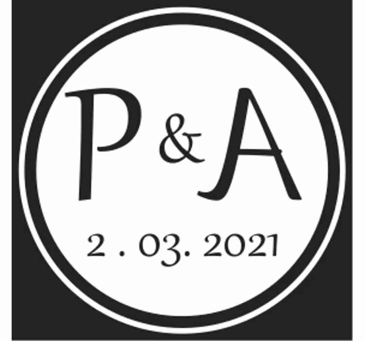Posavasos personalizable con iniciales monograma - TenVinilo
