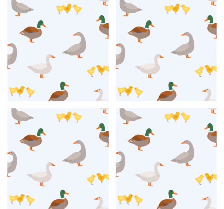 Posavasos personalizable patrones de patos juguetones - TenVinilo