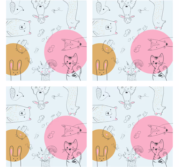Posavasos frikis ilustraciones de animales divertidos - TenVinilo