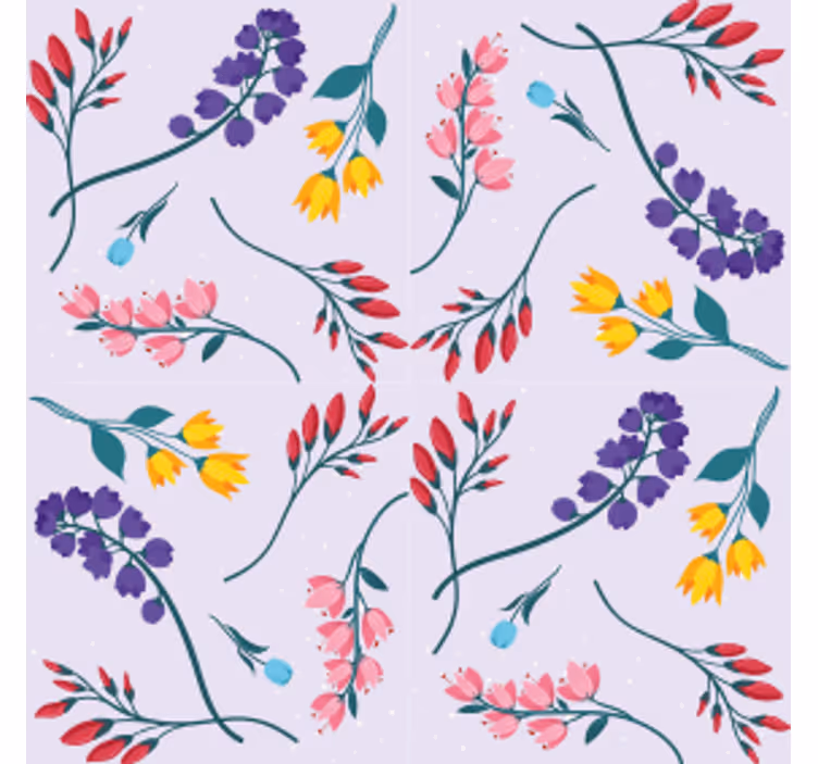 Posavasos moderno Jardín minimalista flores botánicas - TenVinilo