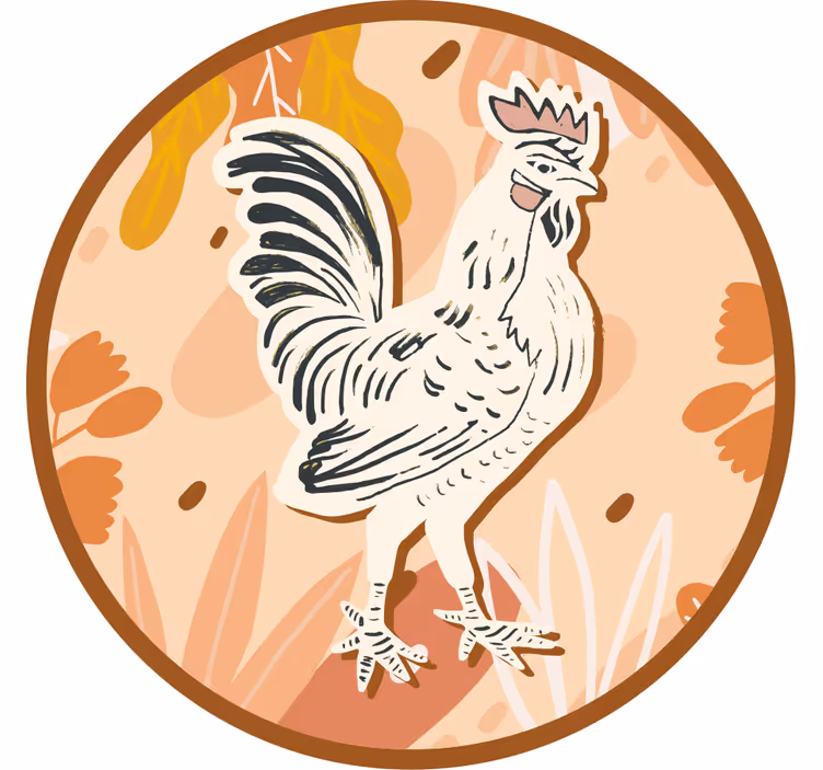 Posavasos frikis ilustración de gallo estilizado - TenVinilo