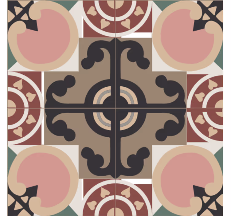 Posavasos azulejo con patrones geométricos intrincados - TenVinilo