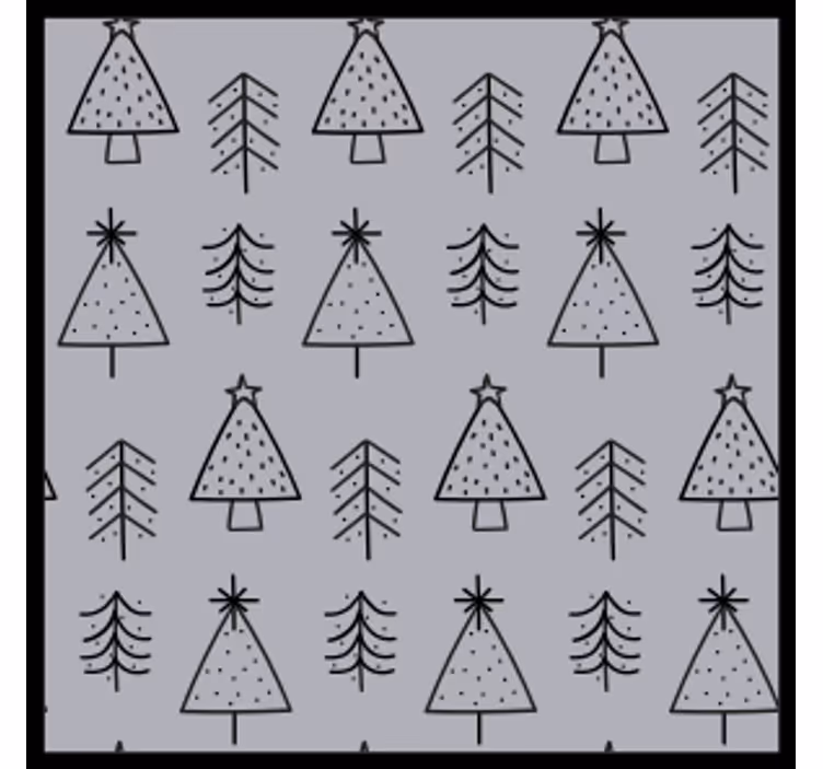 Posavasos navideño con patrones de árboles estilizados - TenVinilo