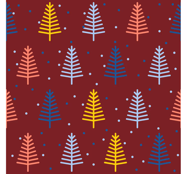 Posavasos navideño patrón de Árbol colorido - TenVinilo
