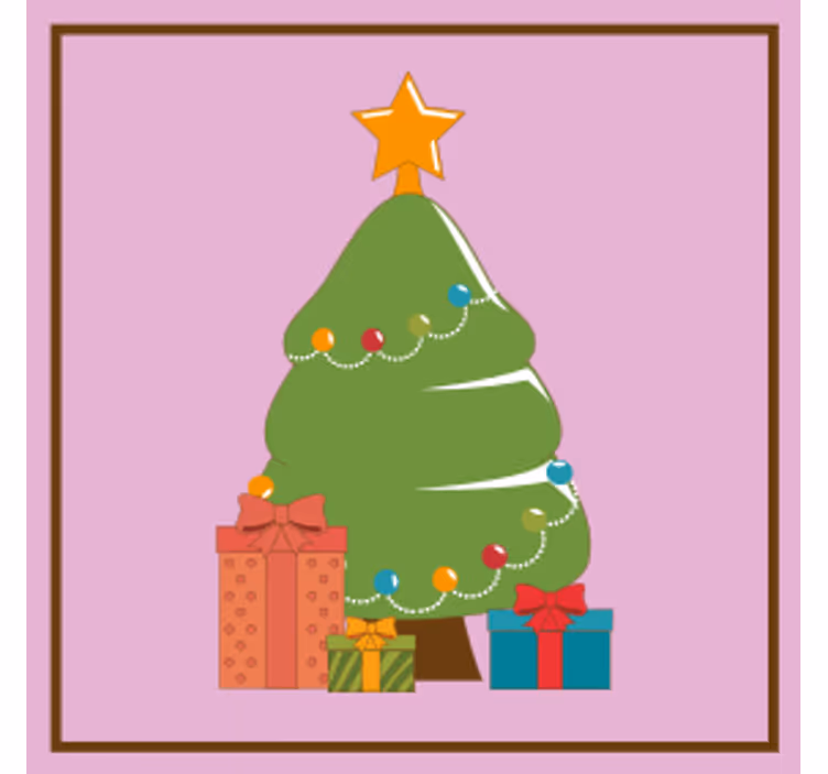 Posavasos navideño regalos de árbol decorativo - TenVinilo