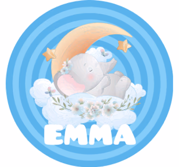 Posavasos personalizable elefante luna estrellas - TenVinilo