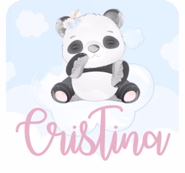 Posavasos personalizable panda caricaturesco - TenVinilo