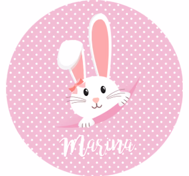 Posavasos vintage con personaje de conejo y lazo - TenVinilo