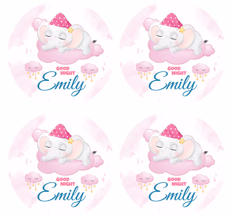 Posavasos personalizable diseño elefante dormilón - TenVinilo