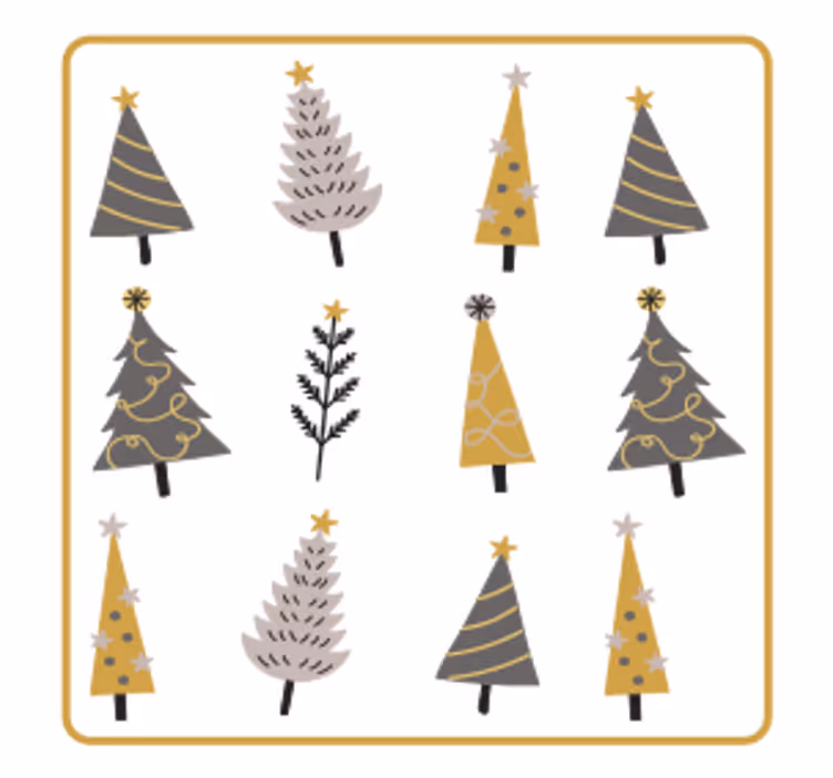 Posavasos navideño Árboles de navidad estilizados - TenVinilo