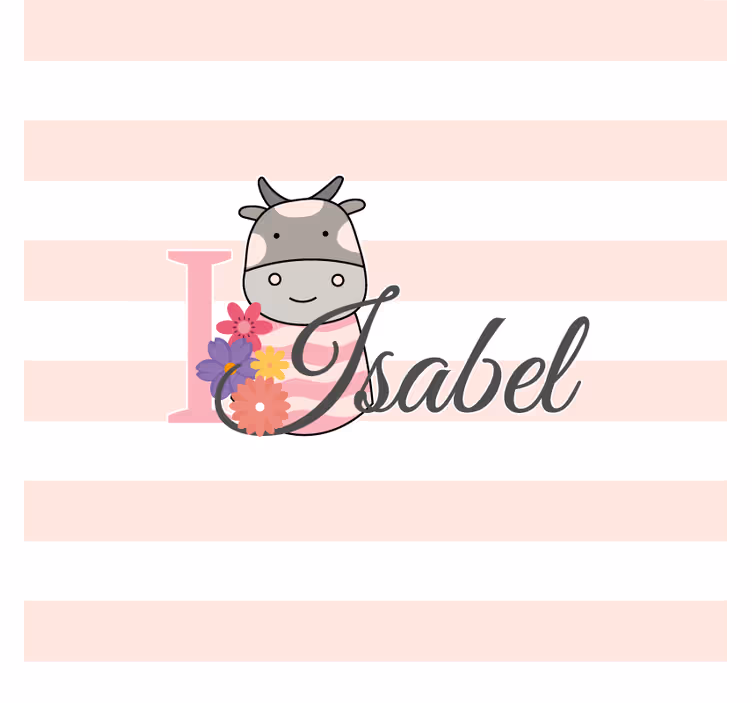 Posavasos personalizable diseño de vaca floral - TenVinilo