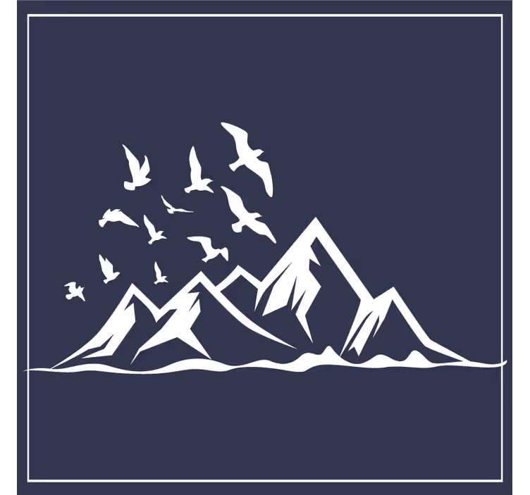 Posavasos silueta de paisaje montañoso - TenVinilo
